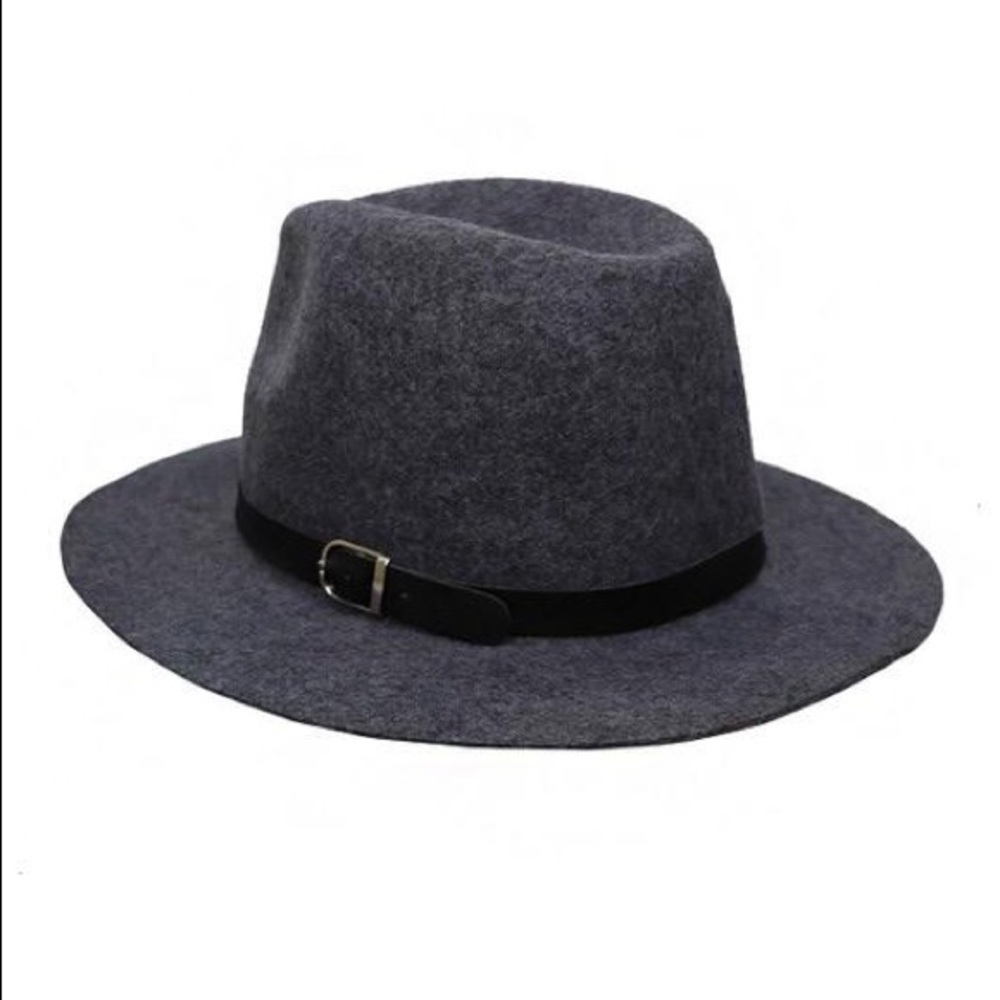 FLOPPY BRIM FEDORA HAT-CHARCOAL - Picture 2 of 2